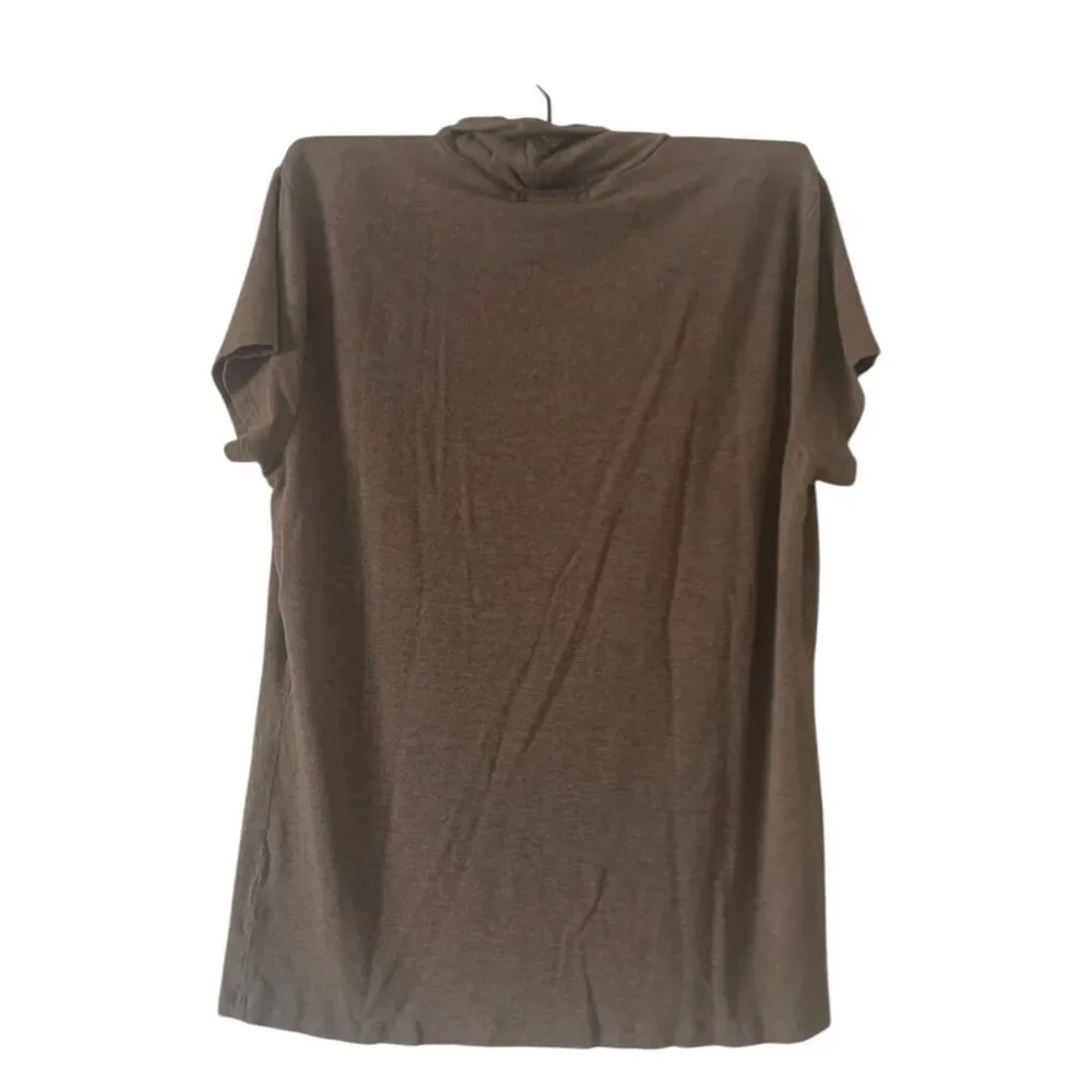 LAUREN Ralph Lauren- Brown-Mock Neck-Short Sleeve Size XL - Picture 2 of 3